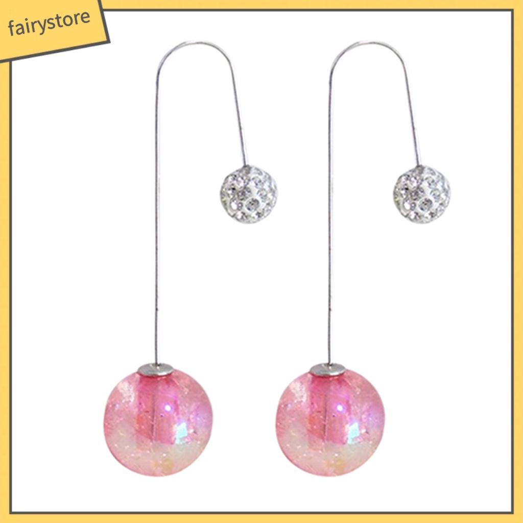 Bông Tai 2 Đầu Đính Ngọc Trai Giả Dáng Dài Thiết Kế Hình Chữ U Thời Trang Cho Nữ