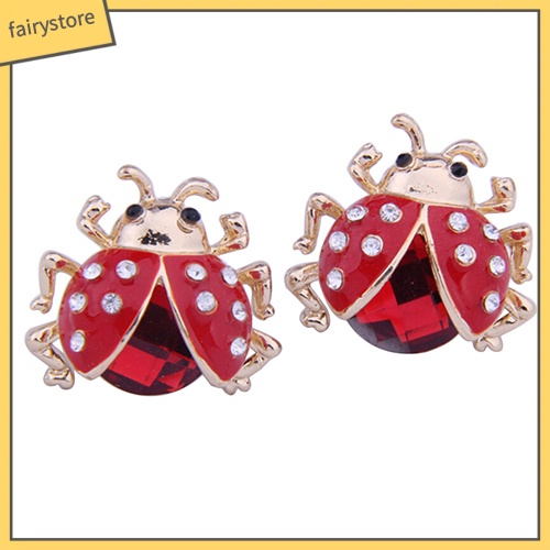 Bông Tai Hình Bọ Rùa Đính Đá Dễ Thương Cho Nữ