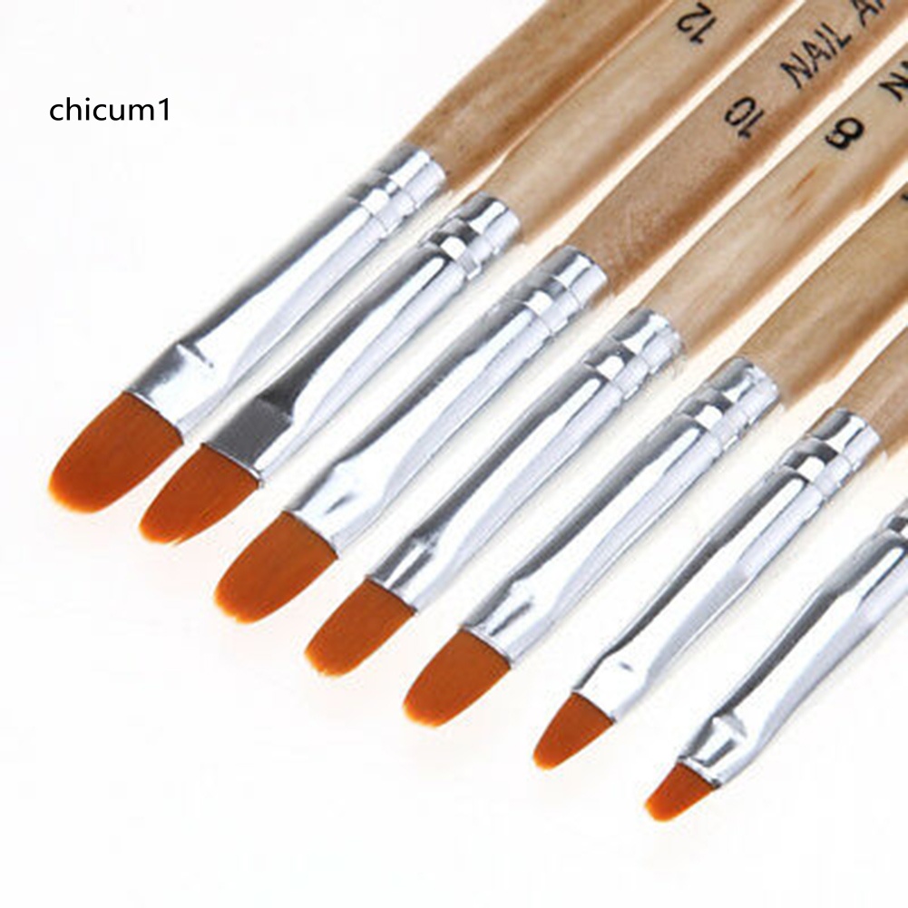 Set 7 Cọ Vẽ Trang Trí Móng Tay Cán Gỗ Chuyên Dụng