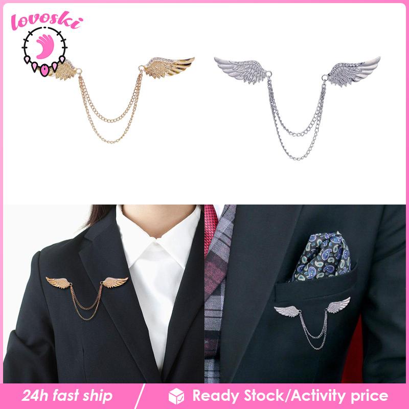 [Lovoski] Trâm Cài Áo Hình Đôi Cánh Thiên Thần Phong Cách Vintage Cho Nữ
