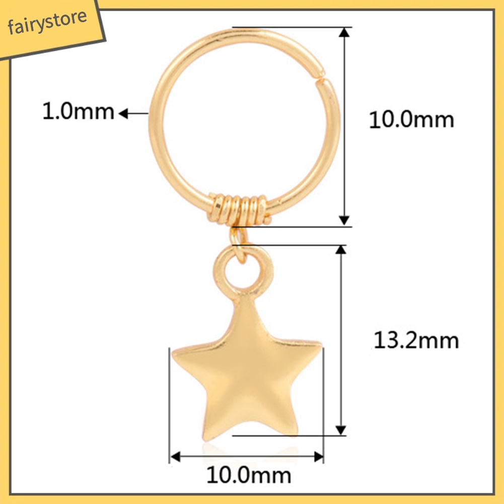 1 Khuyên Tai Tròn Đính Ngôi Sao Thời Trang
