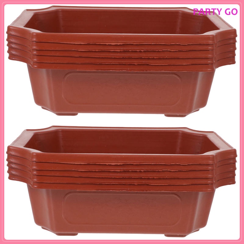 Bộ 10 Chậu Nhựa Trồng Cây Bonsai Ngoài Trời Tiện Dụng