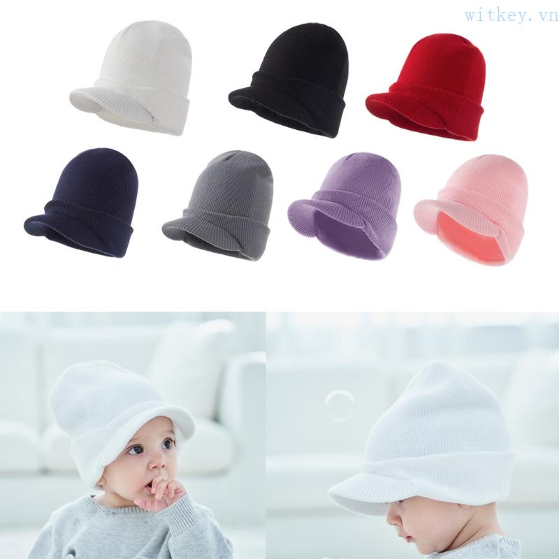 Mũ Dệt Kim Bảo Vệ Tai Màu Trơn Chống Gió Thời Trang Thu Đông Cho Bé