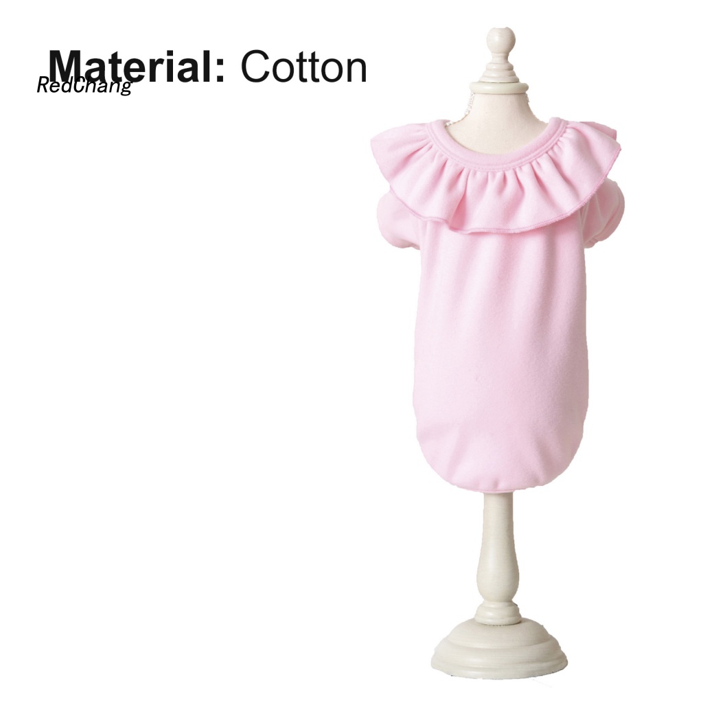 Rc ~ Đầm Cotton Hai Lớp Nhún Bèo Màu Trơn Cho Cún Cưng Mặc Hàng Ngày