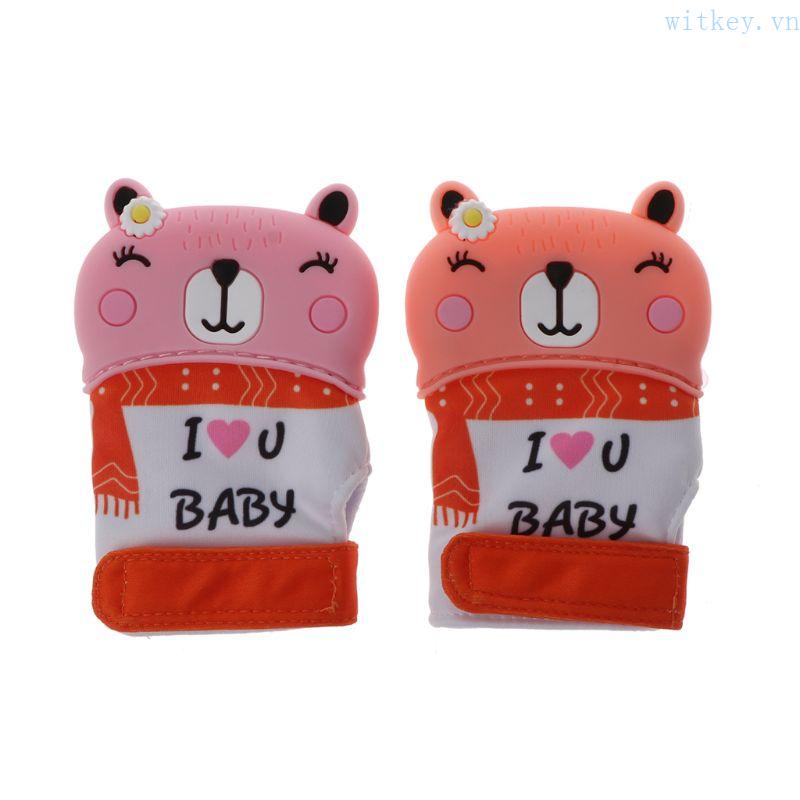 Đồ Chơi Ngậm Nướu Hình Gấu Bằng Silicone Dành Cho Bé