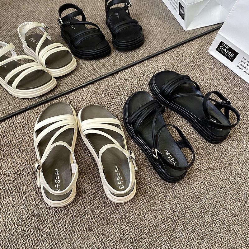 Giày Sandal Mùa Hè Phong Cách Pháp Đơn Giản Cho Nữ