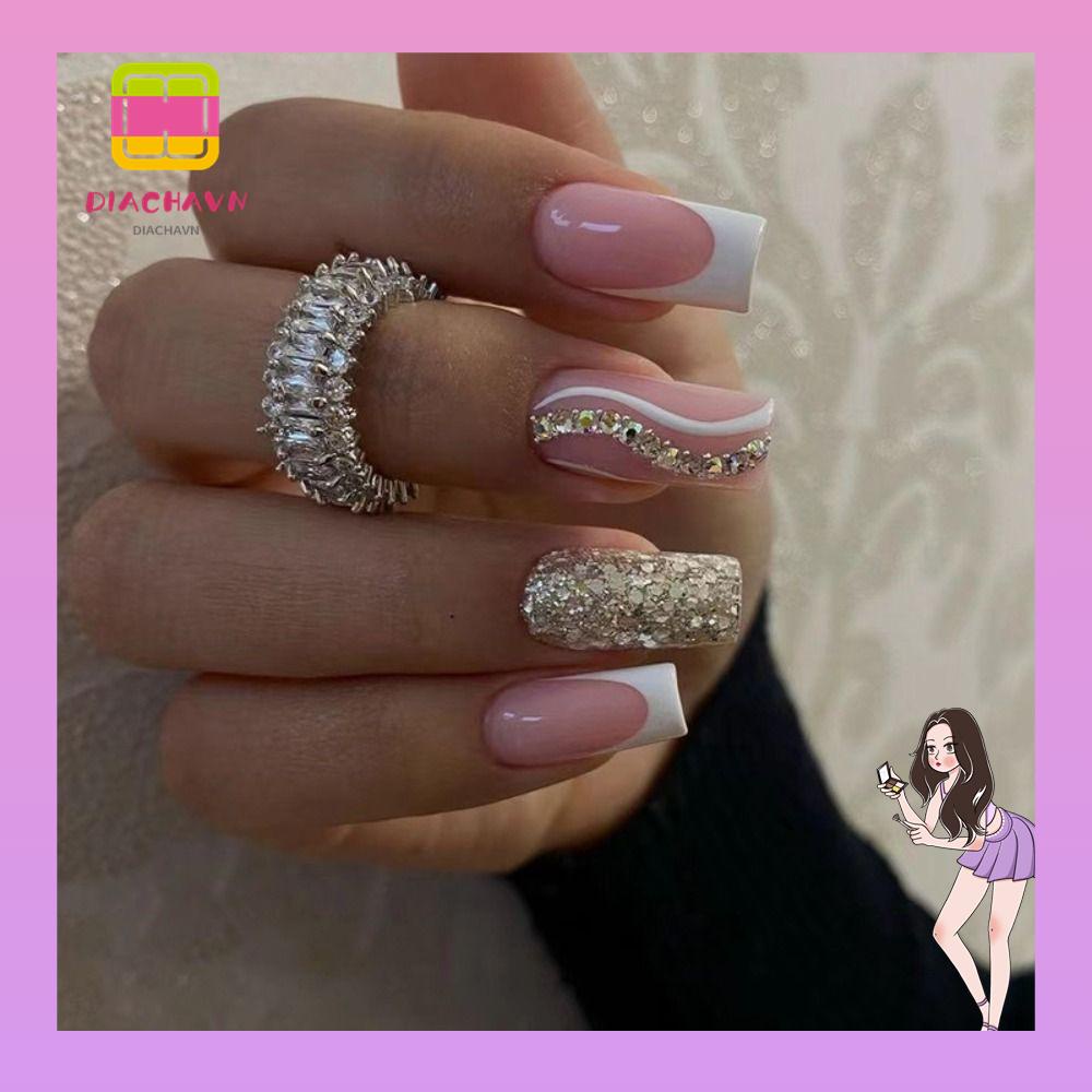 Bộ 24 Móng Tay Giả Che Phủ Toàn Diện Có Thể Tháo Rời DIY