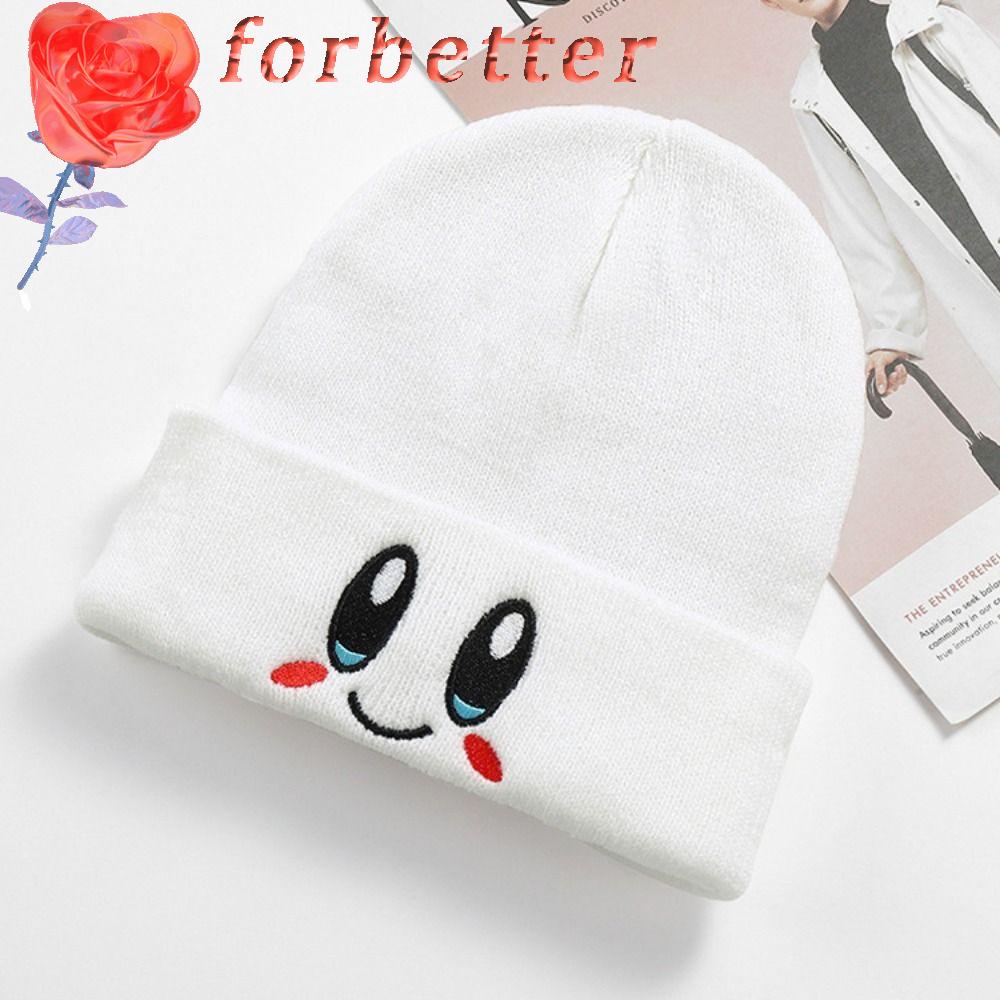 Mũ Beanie Dệt Kim Màu Trơn Thêu Họa Tiết Ngôi Sao Kirby Giữ Ấm Mùa Đông Dành Cho Nam Nữ