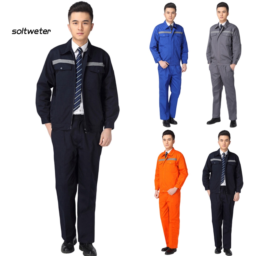 1 Bộ Quần Áo Màu Trơn Phản Quang Dùng Trong Cơ Khí / Sửa Chữa Xe Hơi