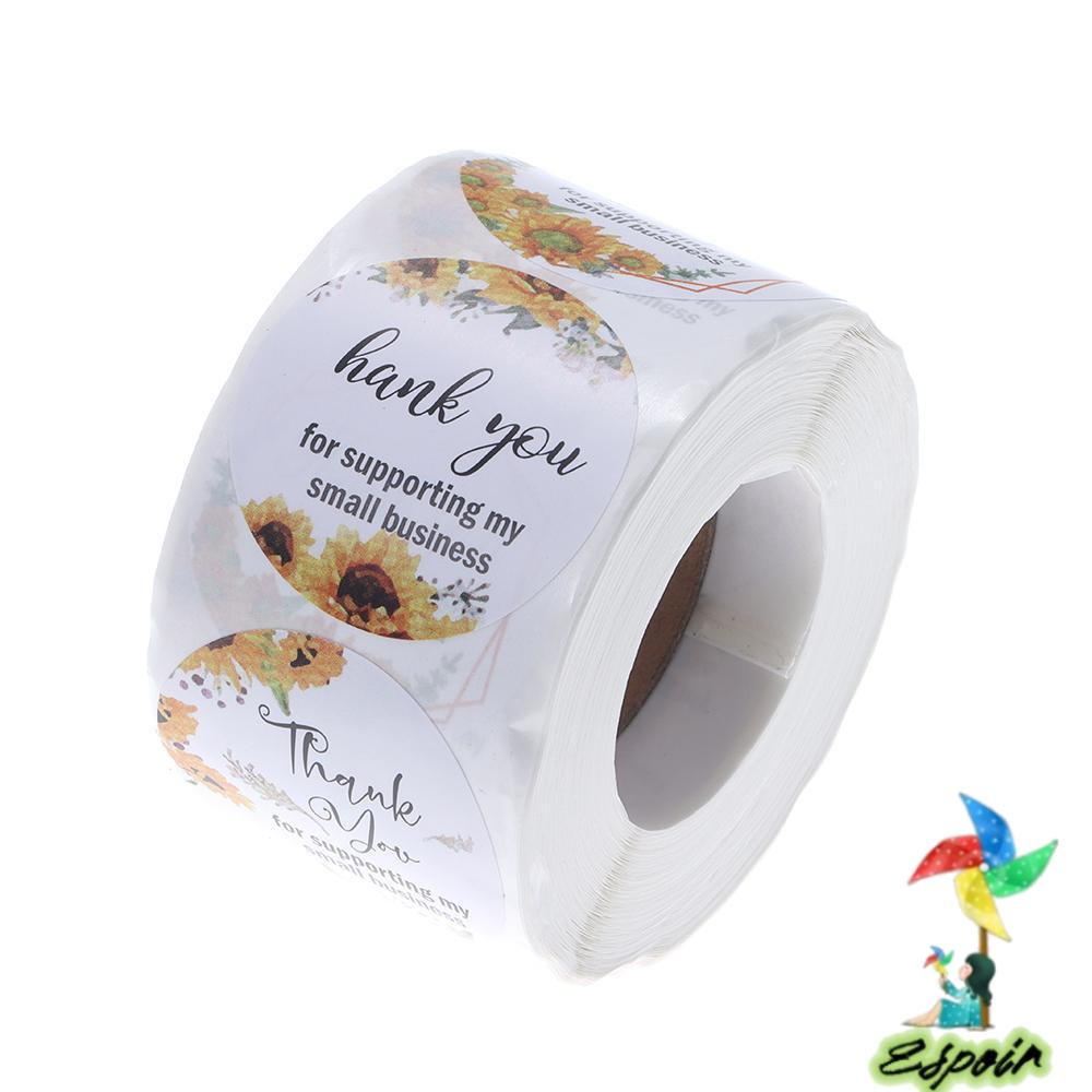 Bộ 2 Cuộn Nhãn Dán Trang Trí Hộp Quà In Chữ Thank You Xinh Xắn