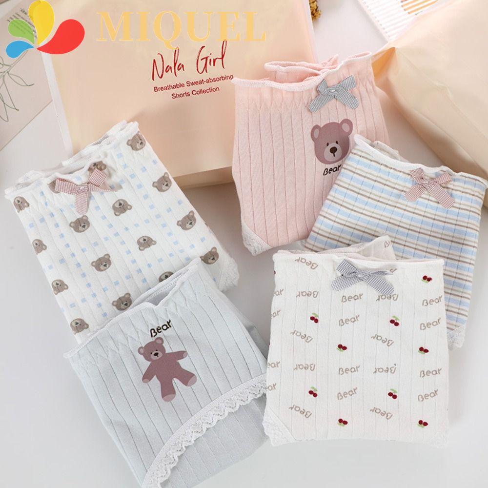 Quần Lót Cotton Co Giãn Đính Nơ In Chữ Đơn Giản Thời Trang Hàn Quốc
