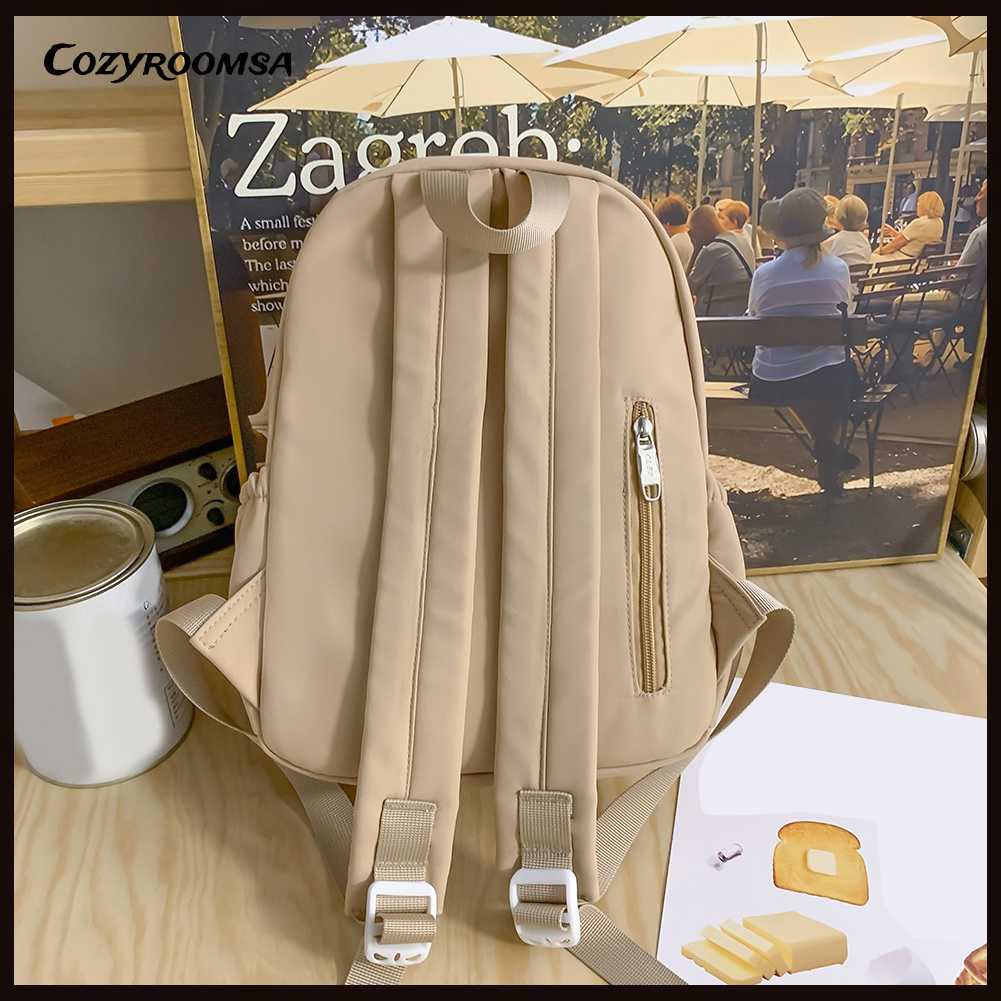 Ba Lô Đi Học Màu Trơn Thời Trang Cho Nữ