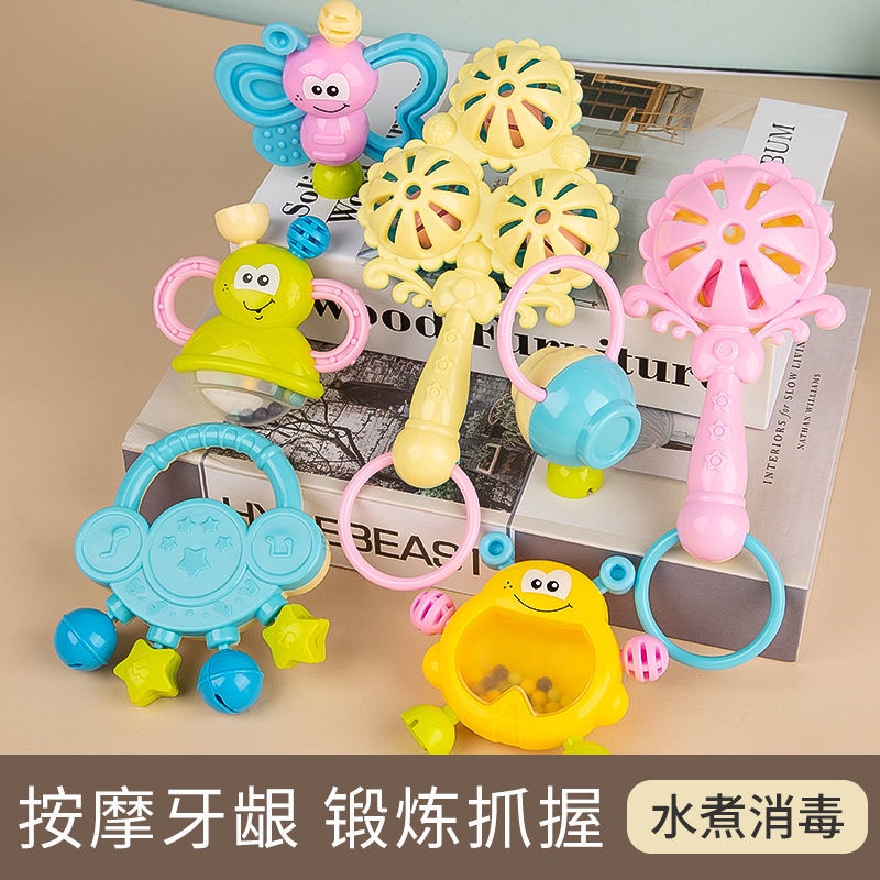 Set 6-11 Đồ Chơi Lục Lạc Bằng Cao Su Mềm Treo Nôi Em Bé Sơ Sinh Mọc Răng