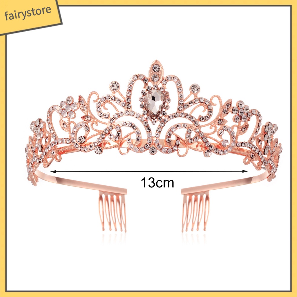 Vương Miện Cài Tóc Đính Đá Phong Cách Vintage Cho Cô Dâu