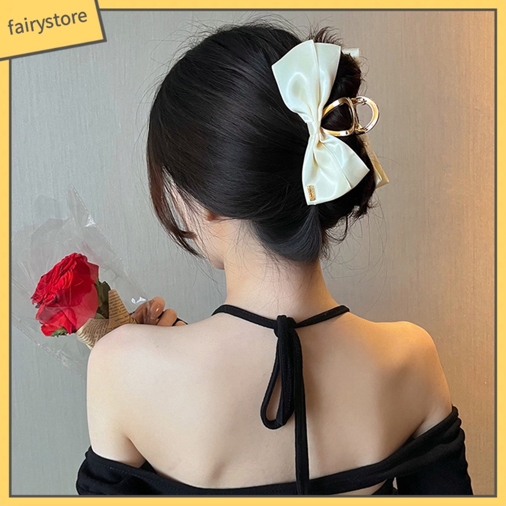 Kẹp Tóc Nơ Bằng Hợp Kim Mạ Vàng Chống Trượt Chống Mòn Kích Thước Lớn Thời Trang Mùa Hè Cho Nữ