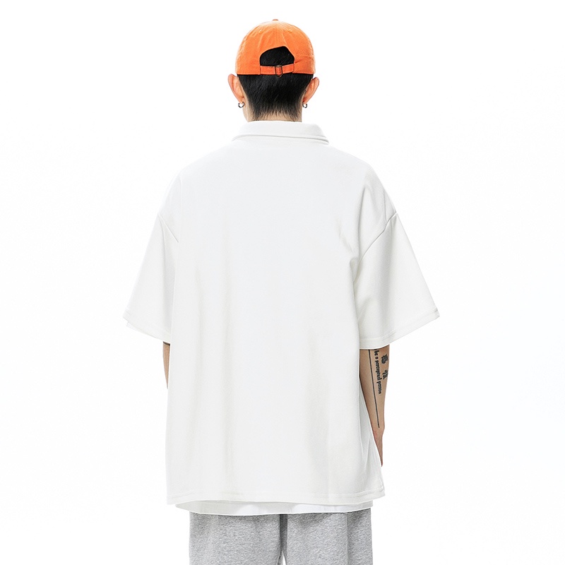 Áo Thun POLO Tay Ngắn Dáng Rộng Phong Cách Đường Phố Mỹ Thời Trang Mùa Hè Cho Nam