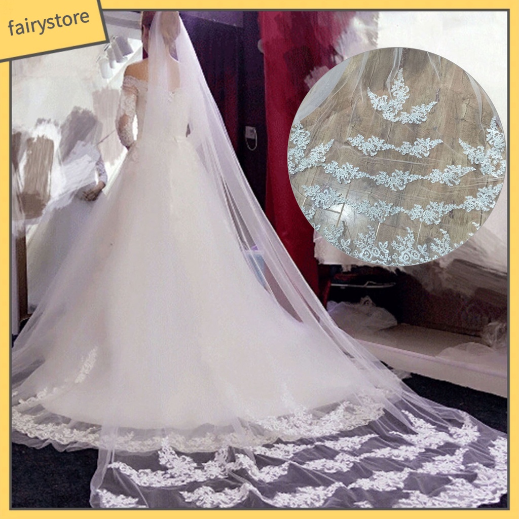 Mạng Che Mặt Phối Lưới Một Lớp 300CM Cho Cô Dâu