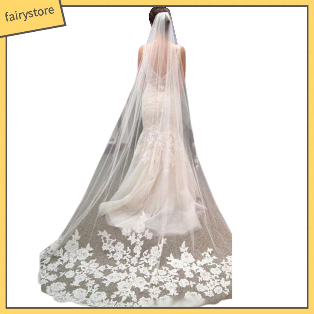 Mạng Che Mặt Phối Lưới Một Lớp 300CM Cho Cô Dâu