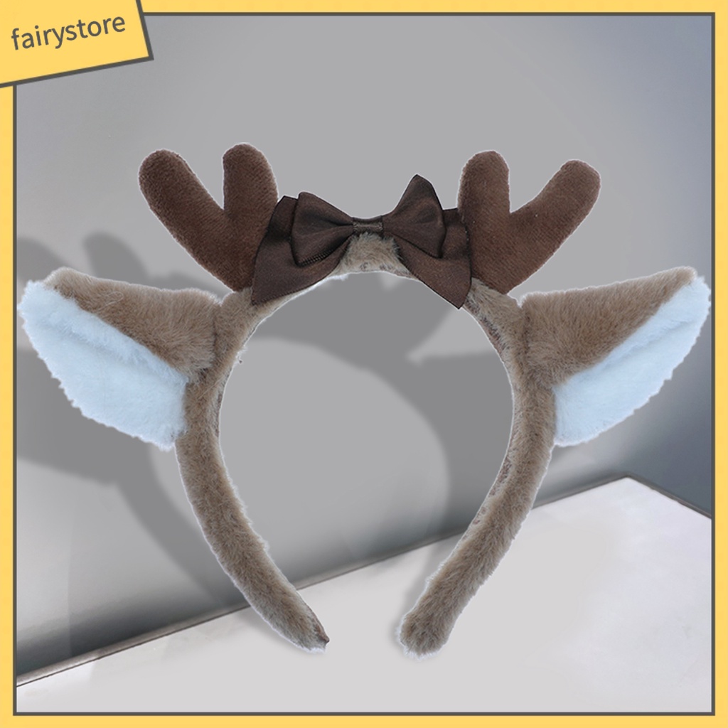 [FRO] Băng Đô Cài Tóc Tai Hươu Bông Ruy Băng Tích Hợp Giá Đỡ Hình Tai Động Vật Hóa Trang Tiệc Halloween / Giá