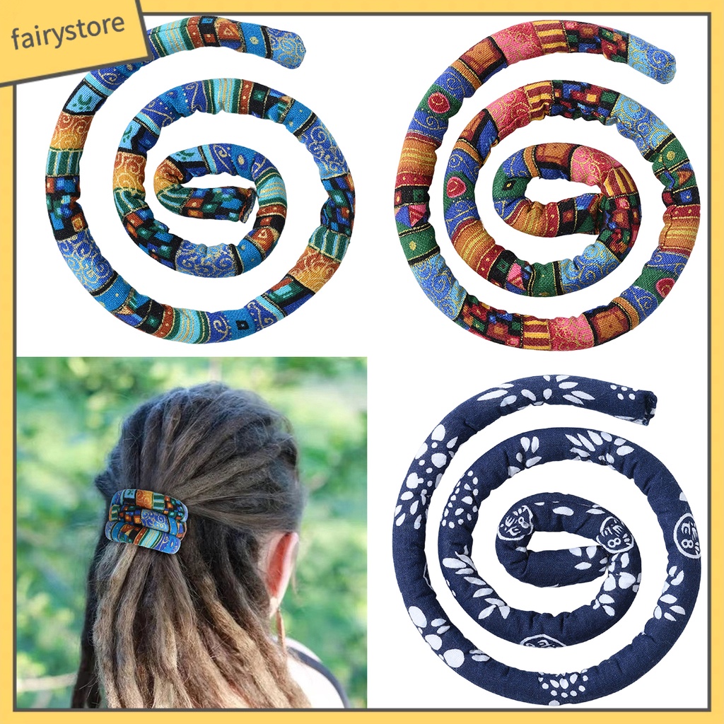 Giá Đỡ Dây Buộc Tóc Đuôi Ngựa Bằng Dây Sắt Linh Hoạt In Họa Tiết Thổ Cẩm Cổ Điển