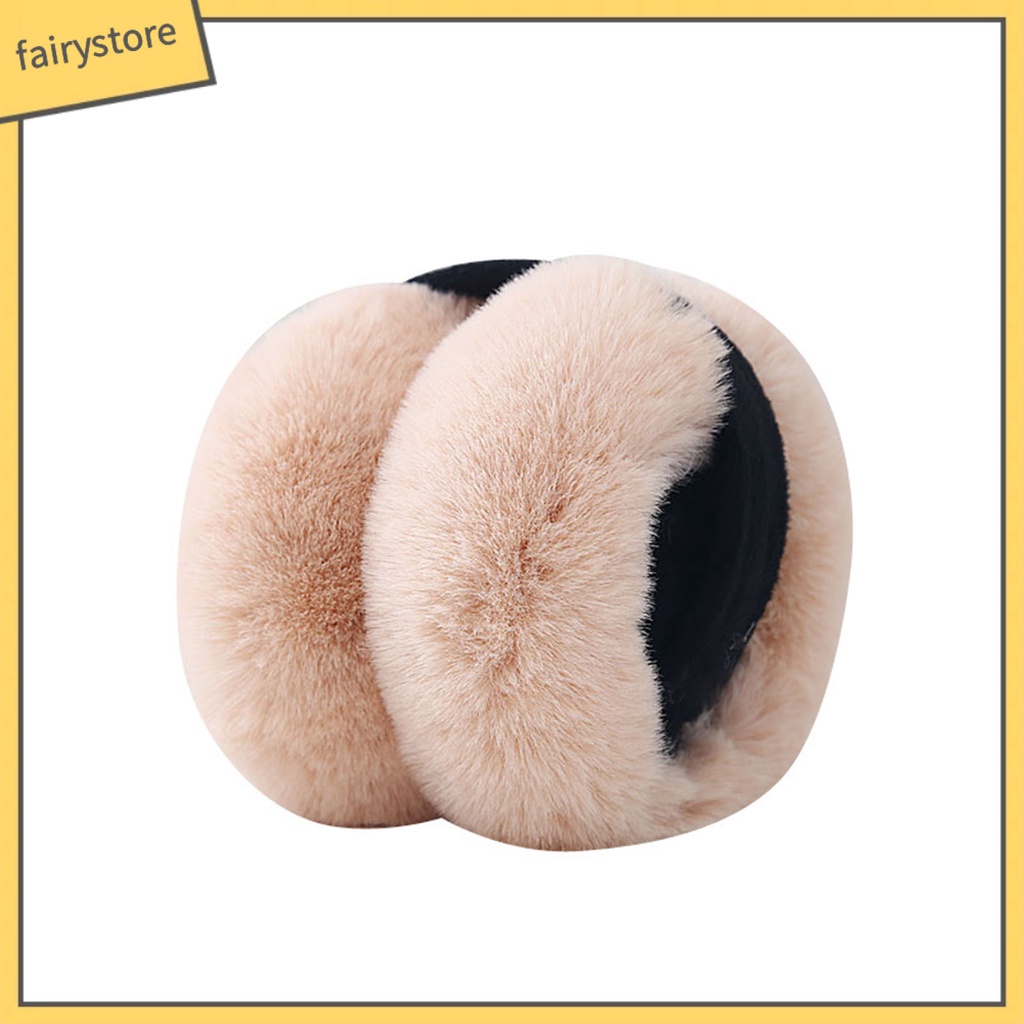 [FRO] Chụp Tai Lông Thỏ Nhân Tạo Dày Co Giãn Ghép Màu Ngọt Ngào Giữ Ấm Mùa Đông