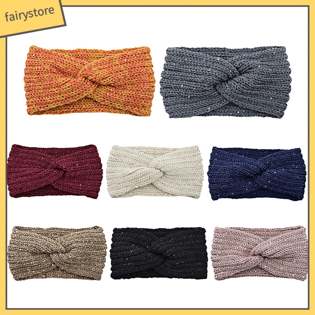 Băng Đô Dệt Kim Co Giãn Màu Trơn Thấm Hút Mồ Hôi Trọng Lượng Nhẹ Dành Cho Nữ