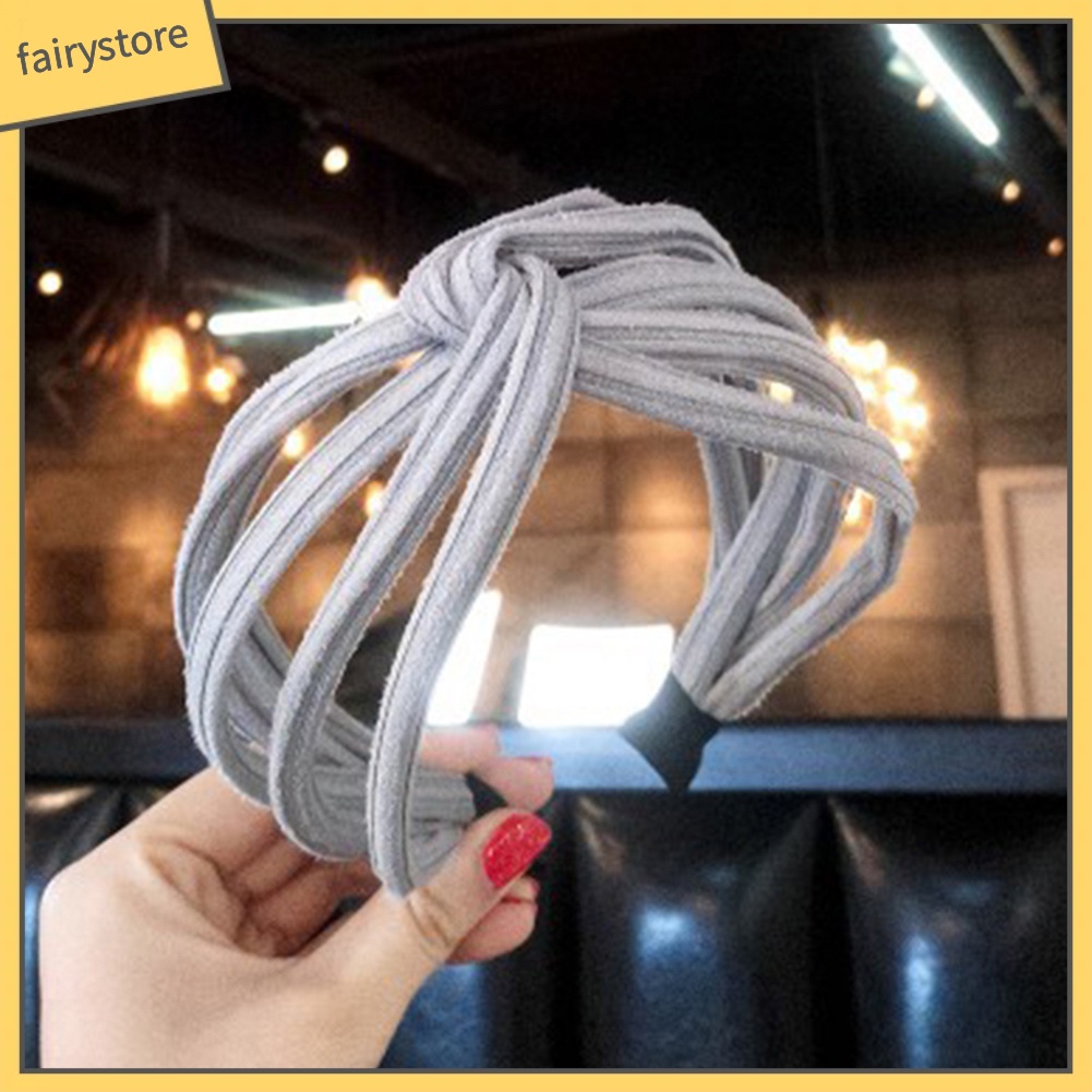 Băng Đô Thắt Nút Nhiều Lớp Màu Trơn Thời Trang Cho Nữ