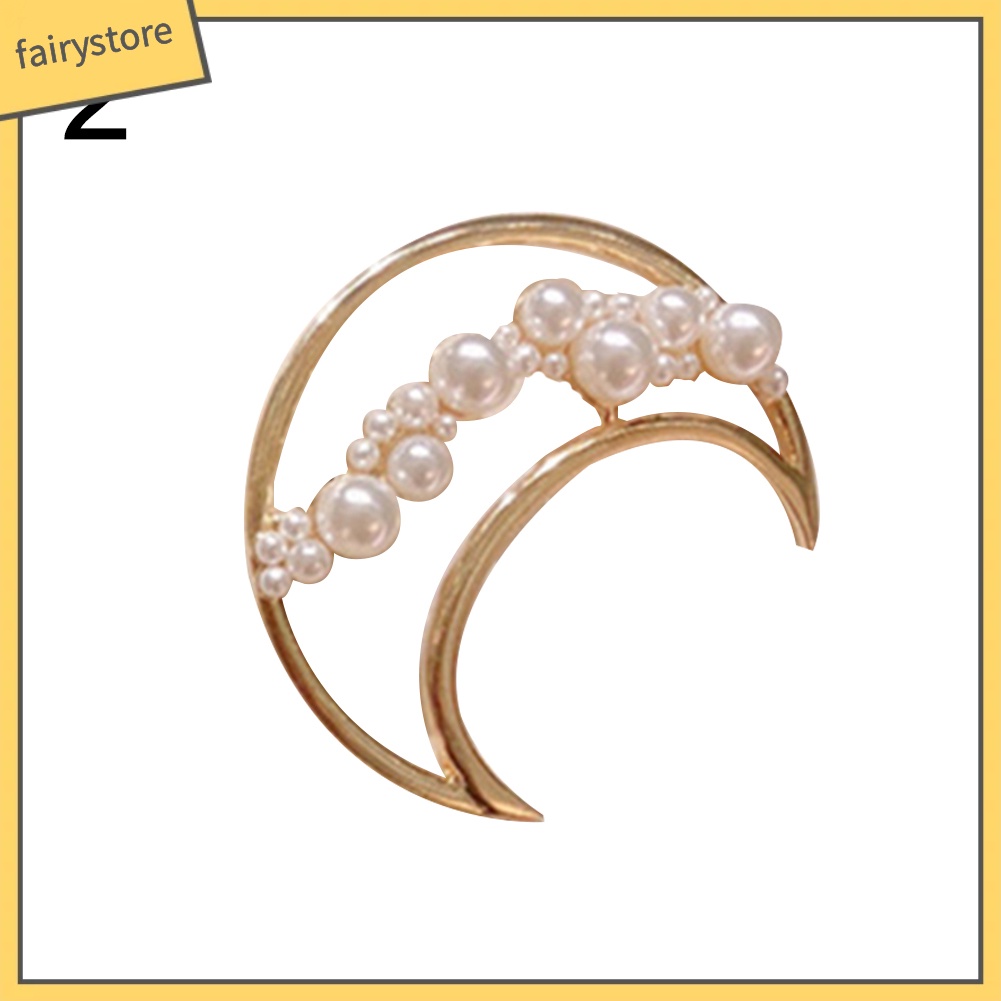 Kẹp TóC HìNh Ngôi Sao / MặT Trăng ĐíNh NgọC Trai Giả ThờI Trang Cho Nữ