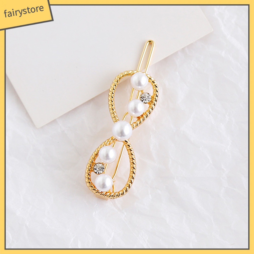 Kẹp Tóc Đính Đá Ngọc Trai Giả Thời Trang Dành Cho Nữ