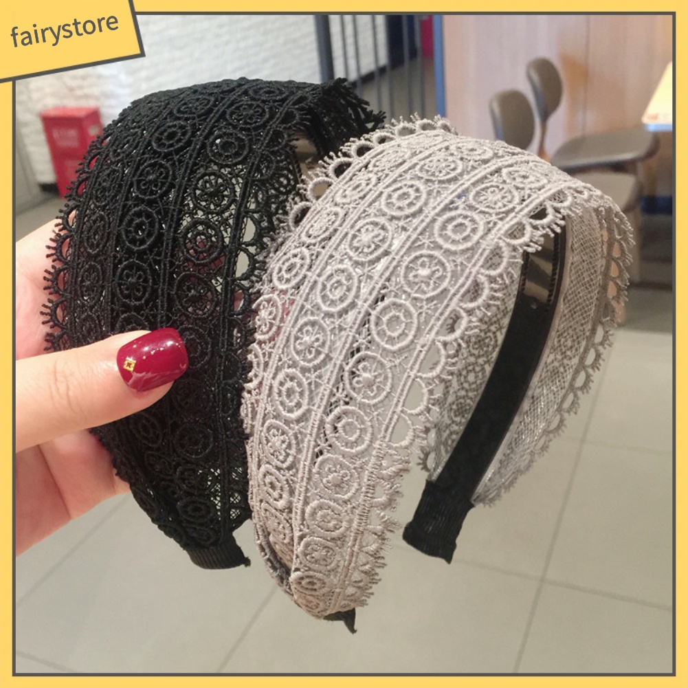 Băng Đô Len Đan Rộng Vành Màu Trơn Cho Nữ