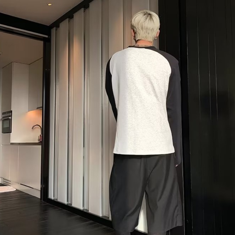 Áo Thun Ngắn Tay Phối Màu Sắc Tương Phản Thời Trang Cho Nữ