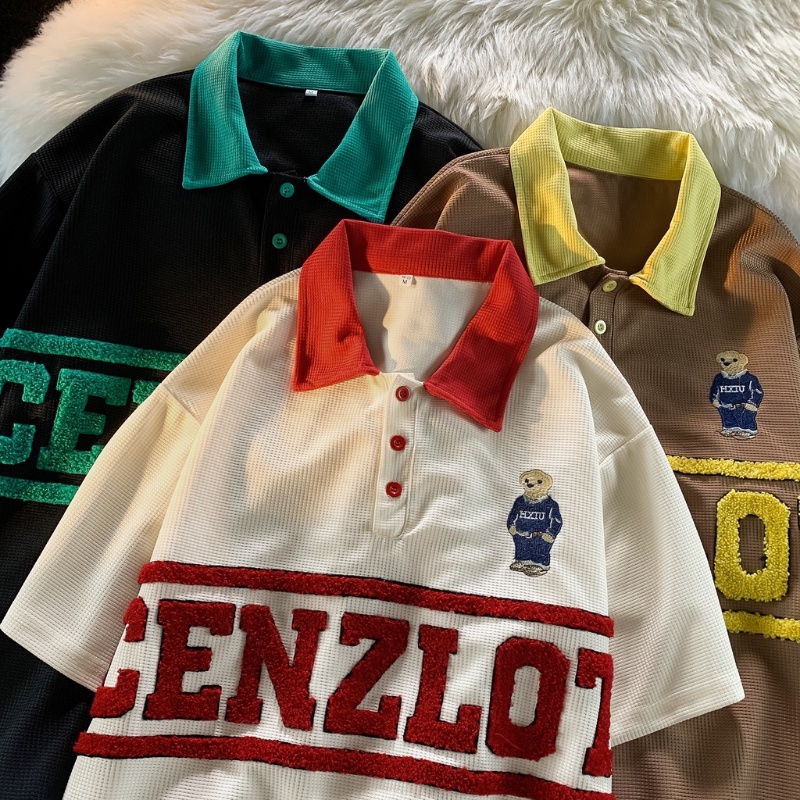 Áo Thun Polo Tay Ngắn In Chữ Phong Cách Hong Kong Thời Trang Mùa Hè Cho Nam