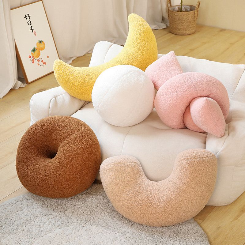 Gối Tựa Lưng Hình Bánh Donut / Mặt Trăng / Mặt Trăng Ba Chiều Phong Cách Bắc Âu Trang Trí Phòng Khách