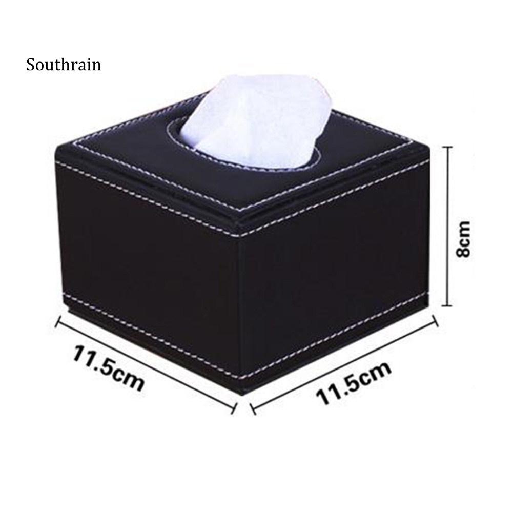 Hộp Đựng Khăn Giấy Bằng Da Giả Hình Vuông Độc Đáo Trang Trí Nhà Cửa / Xe Hơi