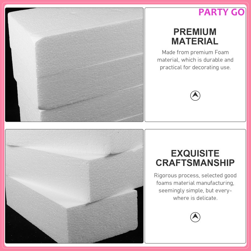 Set 4 Khuôn Xốp Hình Chữ Nhật Dùng Trang Trí Bánh Kem DIY