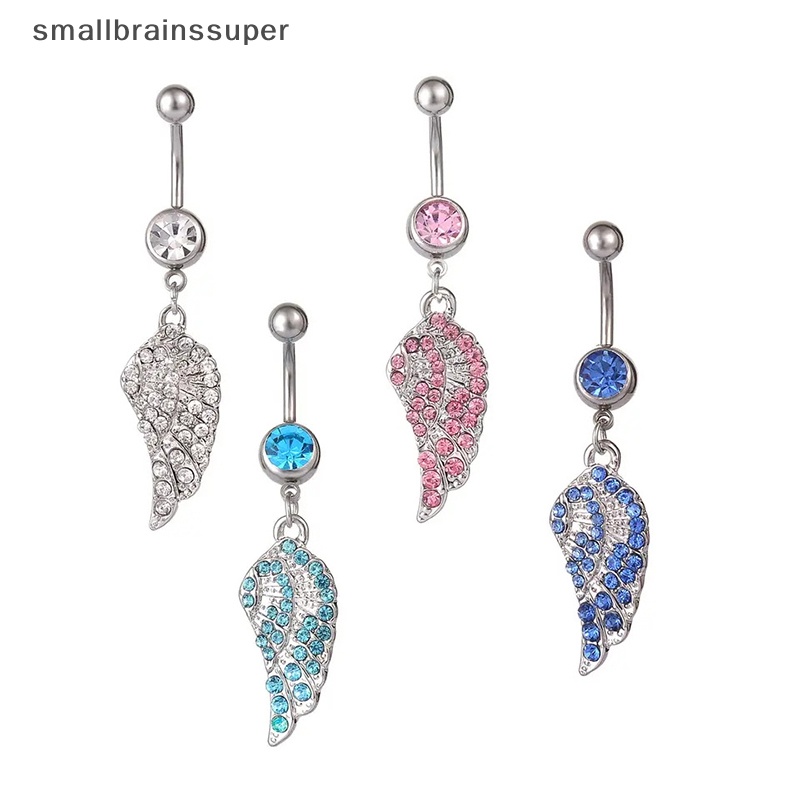 Khuyên Rốn Thép Không Gỉ Trang Trí Cánh Thiên Thần Đính Đá Zircon Thời Trang Cho Nữ SBS