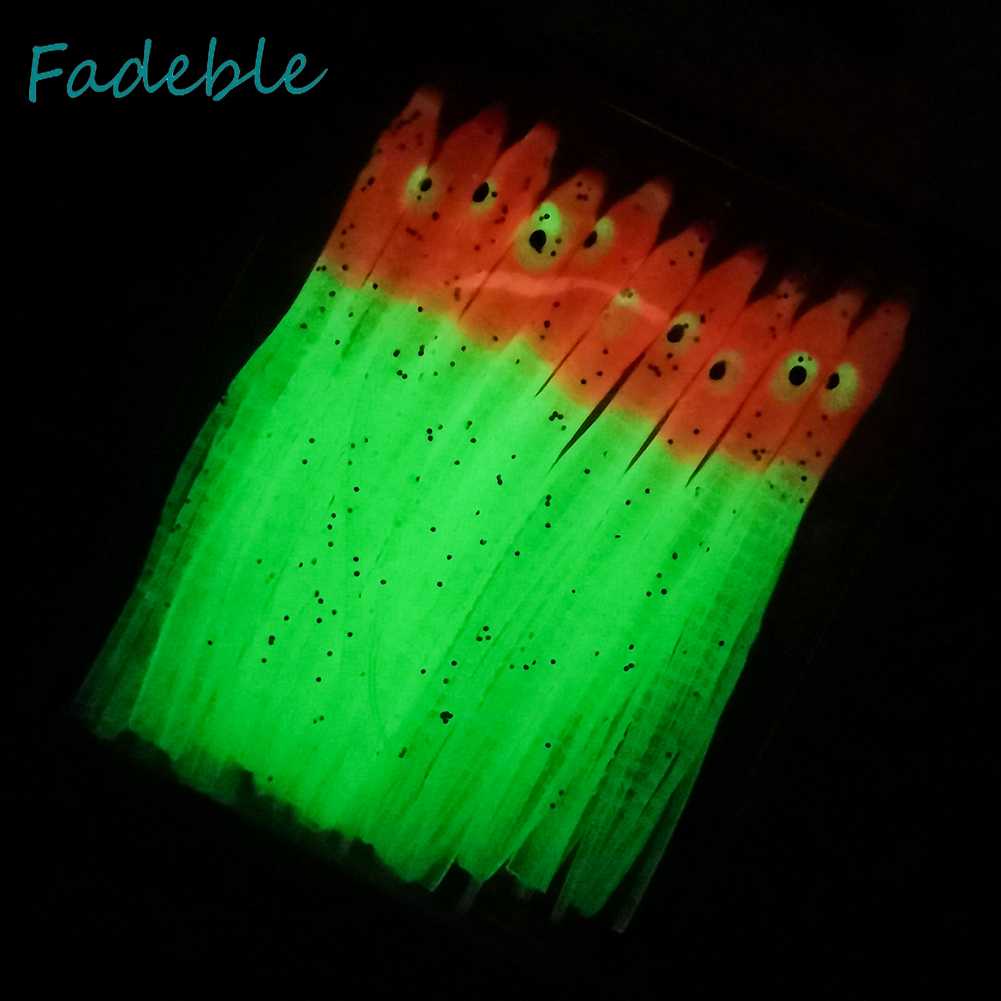 10 Mồi Mực Giả Mềm Phát Sáng Dùng Để Câu Cá