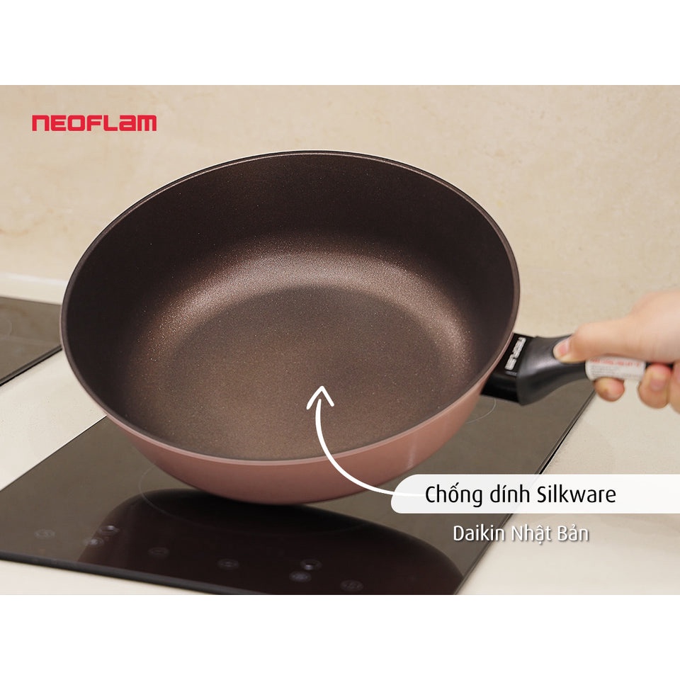 Neoflam Chảo xào Reverse 28cm chống dính Silkware, dùng bếp từ
