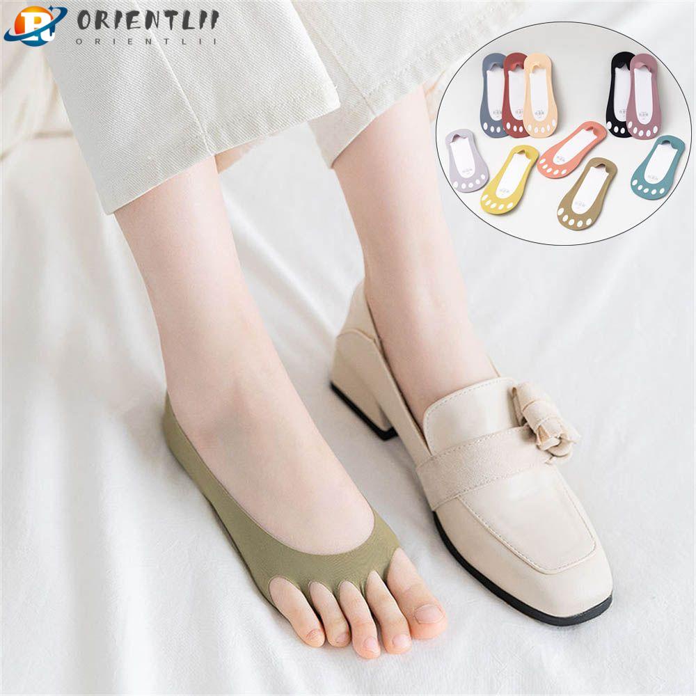 Vớ Thuyền Bằng Lụa Lạnh Mỏng Vô Hình Chống Trượt Cho Nữ