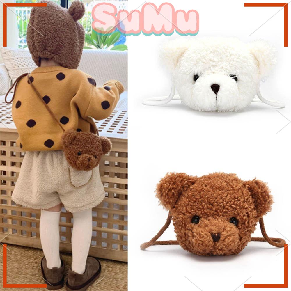 Túi Đeo Vai Hình Gấu Nhồi Bông Dễ Thương Cho Bé Gái