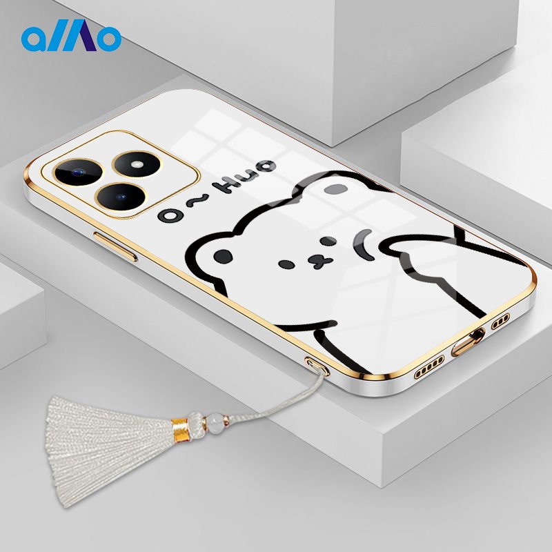 Ốp Điện Thoại Mềm Hình Gấu Cho Realme C53 Narzo N53 Realme 11 Pro + 10t 10 Pro + 9i Realme C55 C35 C30s C33 2023 C30 C31