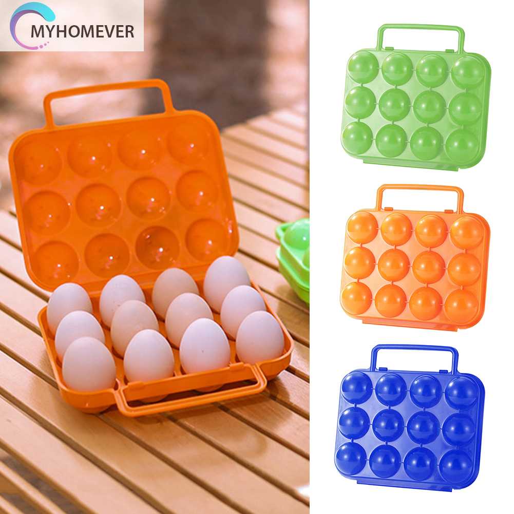 Hộp Đựng Trứng 12 Ngăn Bằng Nhựa Tiện Dụng Mang Theo Du Lịch Cắm Trại