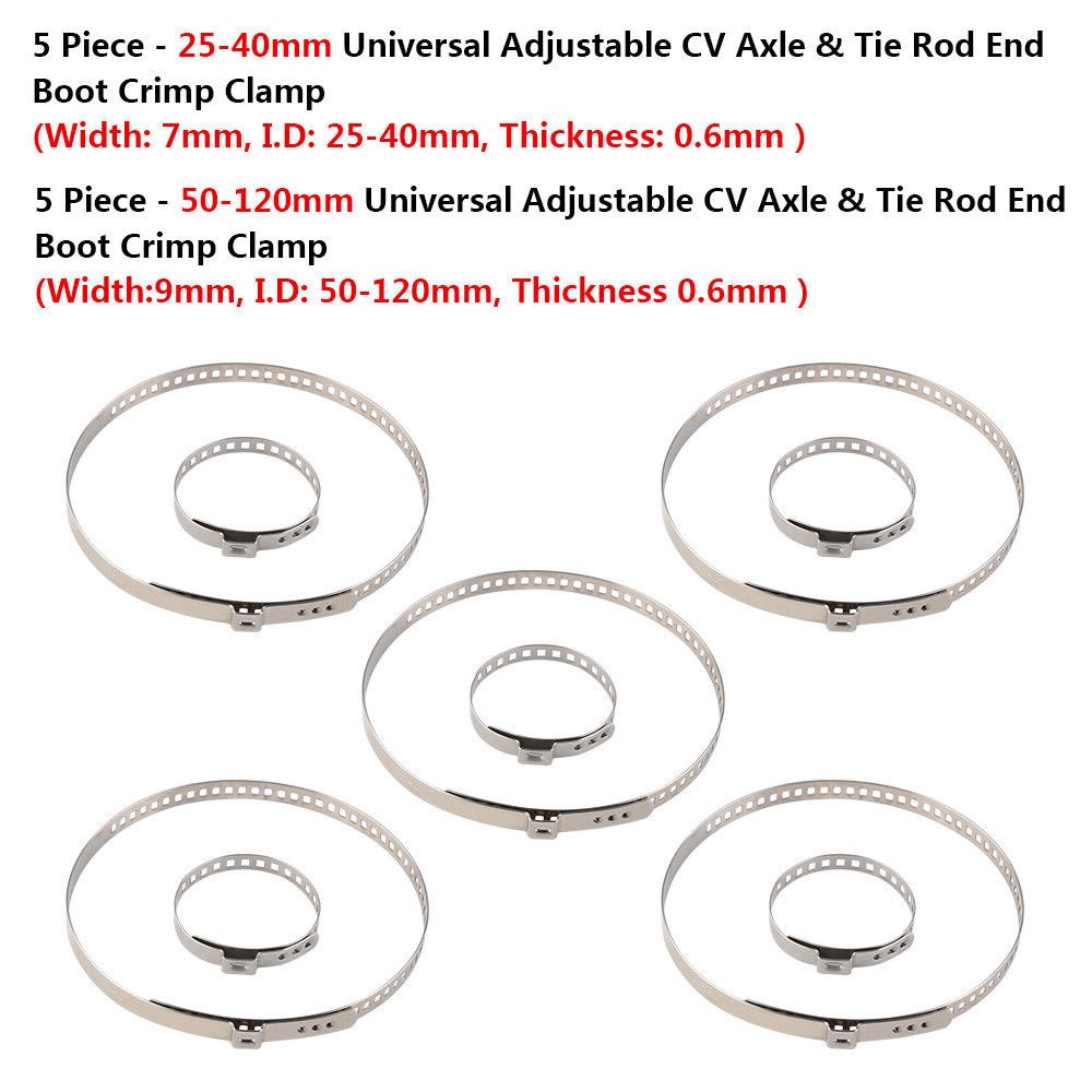 Set 10 Kẹp Nối Trục CV Bằng Thép Không Gỉ Thông Dụng Có Thể Điều Chỉnh