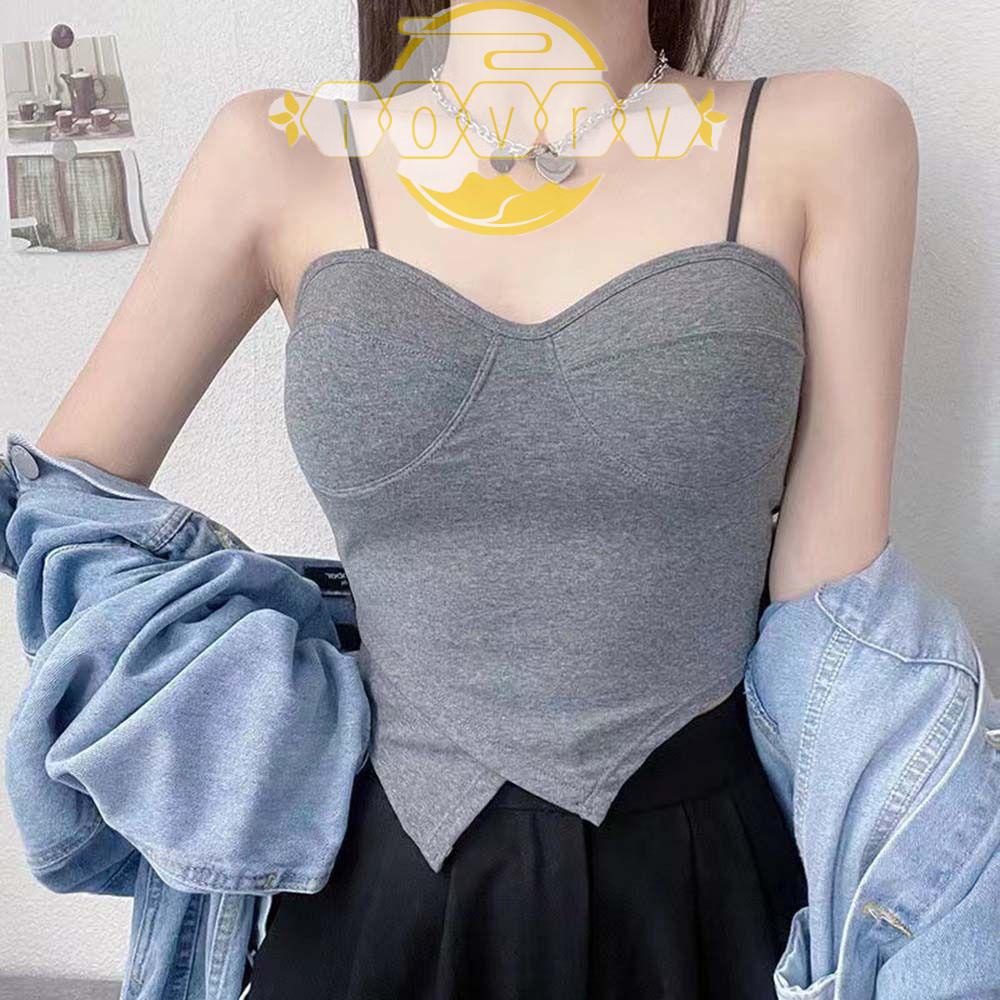 Áo Lót Hai Dây Có Mút Đệm Ngực Màu Sắc Trơn Dành Cho Nữ