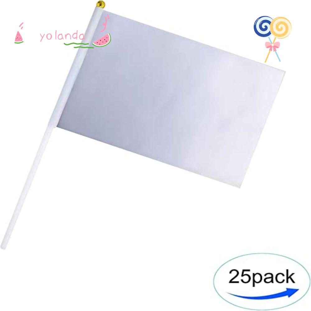 Set 25 Lá Cờ Trắng Viền Mở Cửa Xe Hơi / Sinh Nhật Cho Bé