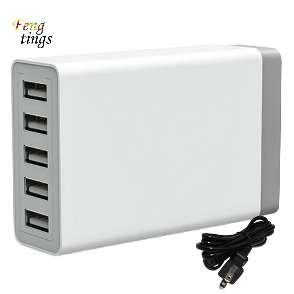 1 Bộ Cổng Sạc 5 / 10 Cổng Usb Có Đèn Báo Hiệu Cho Điện Thoại