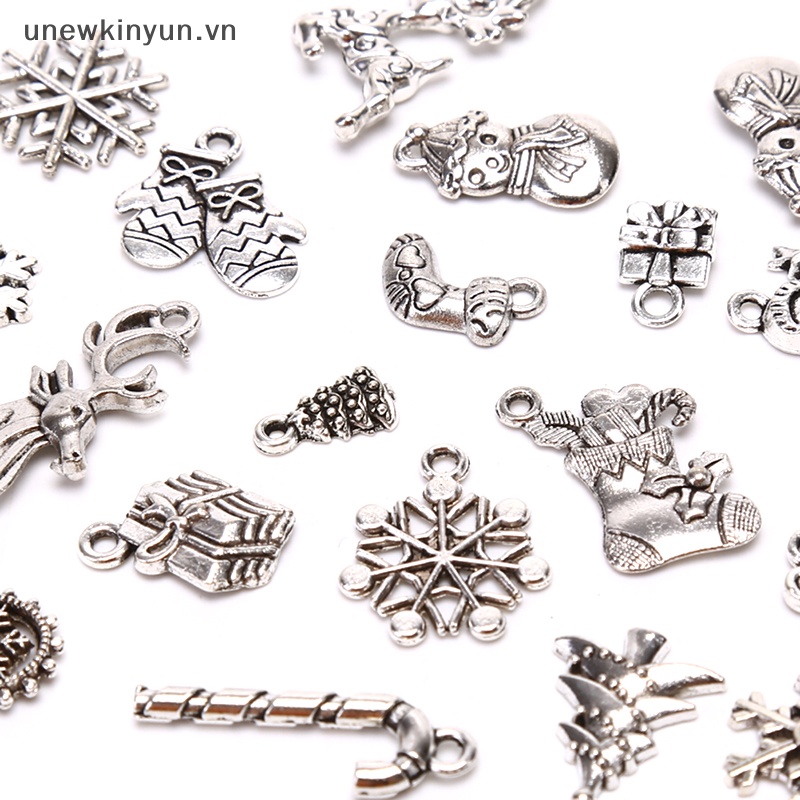 Set 19 Mặt Dây Chuyền Bạc Tây Tạng Hình Chữ Ch Phong Cách Giáng Sinh