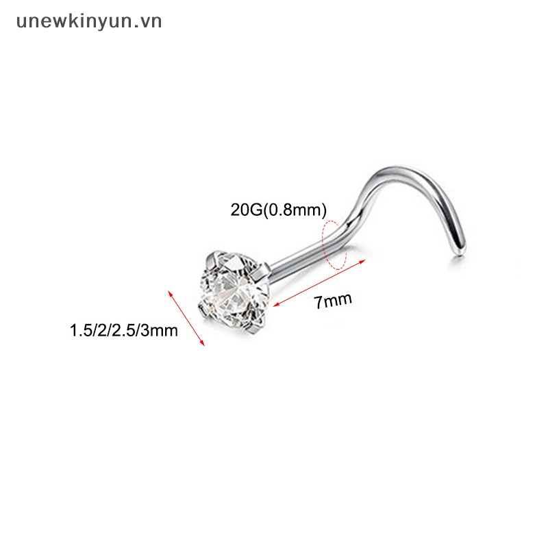 1 Khuyên Mũi Bằng Thép Không Gỉ Đính Pha Lê Thời Trang Cá Tính