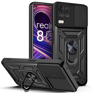 Ốp Điện Thoại Kiểu Giáp Chống Sốc Kèm Giá Đỡ Nhẫn Sang Trọng Cho OPPO Realme 8 5G Relme Ralme Realmi Redmy 8Pro Realme8 Pro 8i
