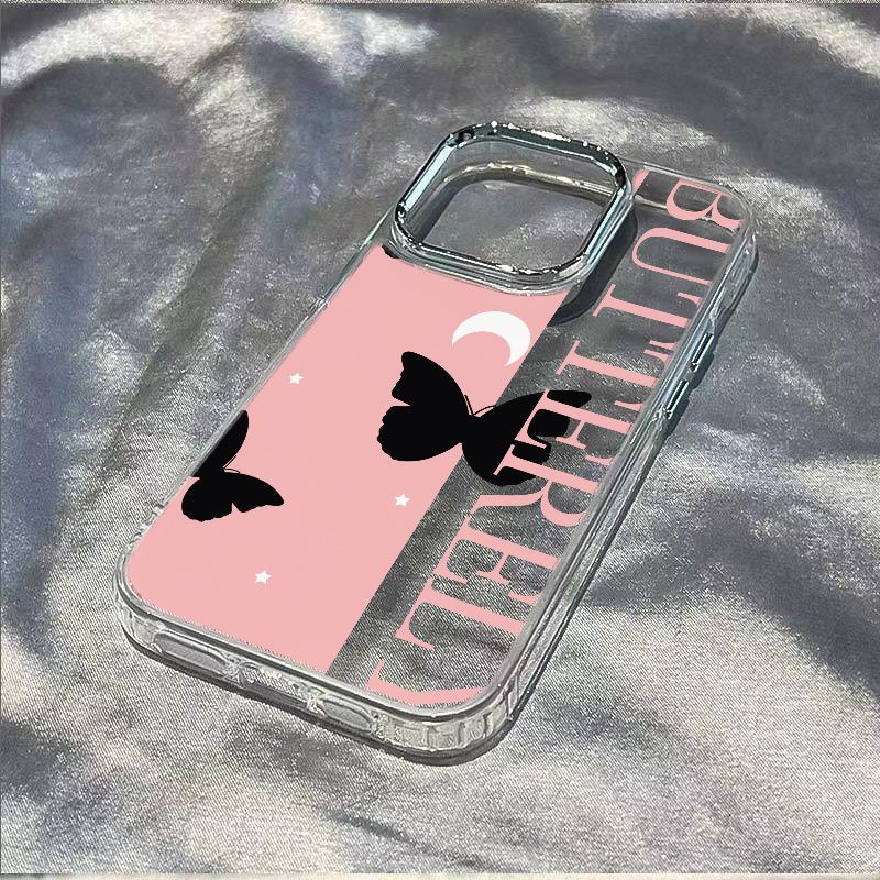 ✅Ốp Điện Thoại Mềm Chống Sốc Họa Tiết Bướm Màu Đen Cho Iphone 12 Plus 14 Pro 11 137 max 8 KP9P